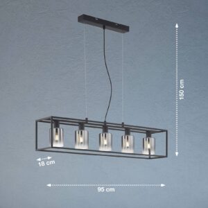 Svítidlo FISCHER & HONSEL písková černá/kouřově šedá-transparentní/čirá kov/sklo