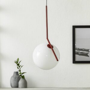 Svítidlo FLOS opálově bílá/burgundská červená ocel/sklo