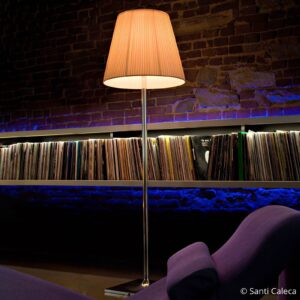 Svítidlo FLOS chrom/béžová textilie/polykarbonát/hliník