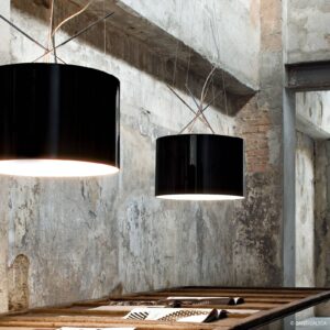 Svítidlo FLOS černá/stříbrná ocel/hliník