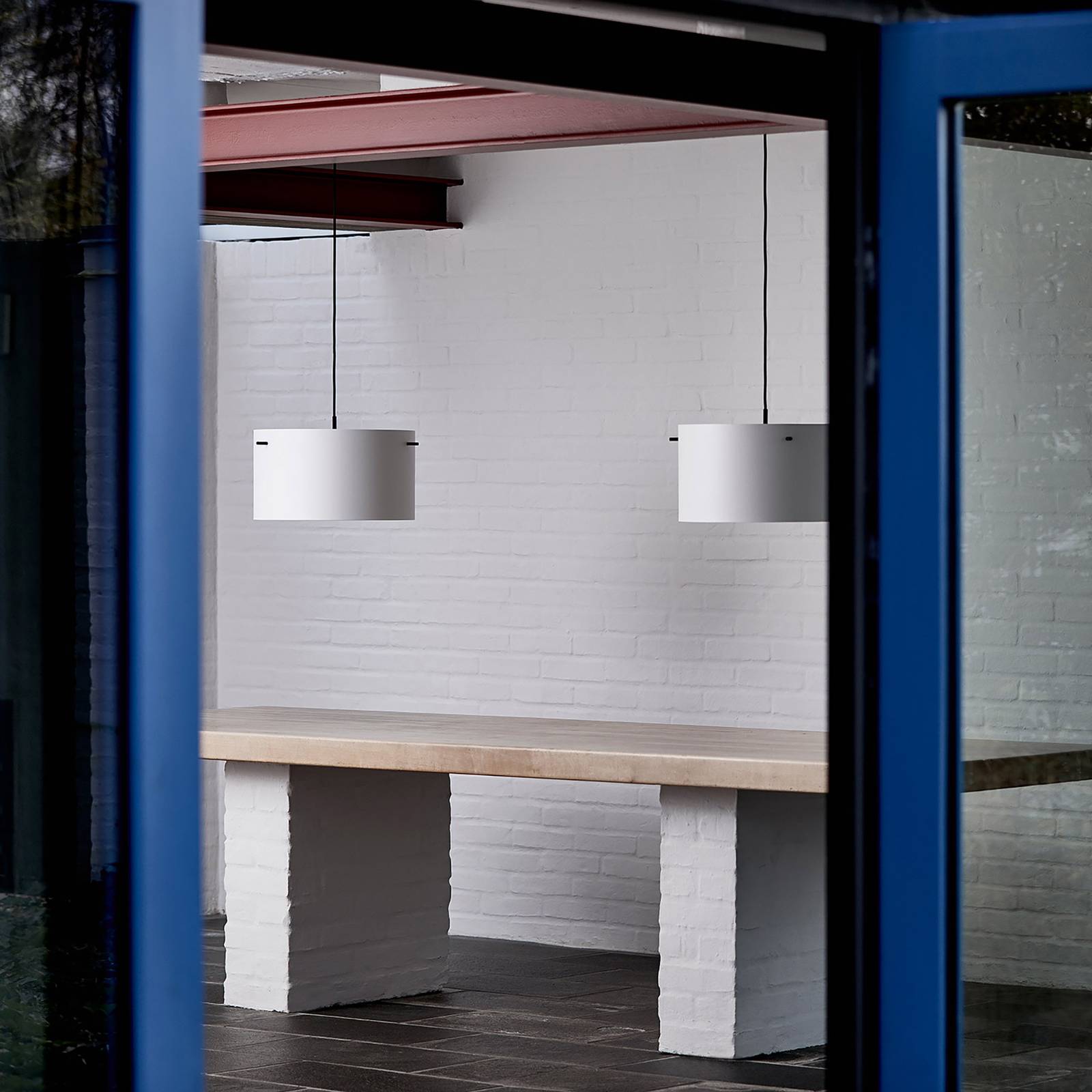 FRANDSEN FM1954 Závěsné svítidlo Ø 41 cm bílé matné, Obývací pokoj / jídelna, ocel, tkanina, E27, 15W, K: 23cm - Image 3