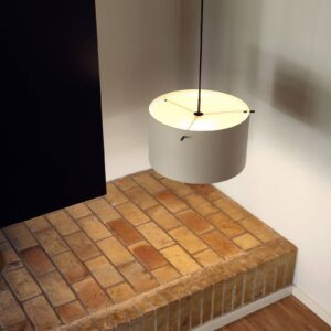 Svítidlo FRANDSEN černá/šedá matná ocel/tkanina