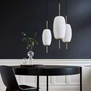 Svítidlo FRANDSEN bílá opálová/mosaz starožitná sklo/kov