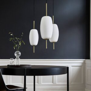 Svítidlo FRANDSEN bílá opálová/mosaz starožitná sklo/kov