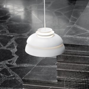 Svítidlo FRITZ HANSEN bílá ocel/sklo leptané a mražené