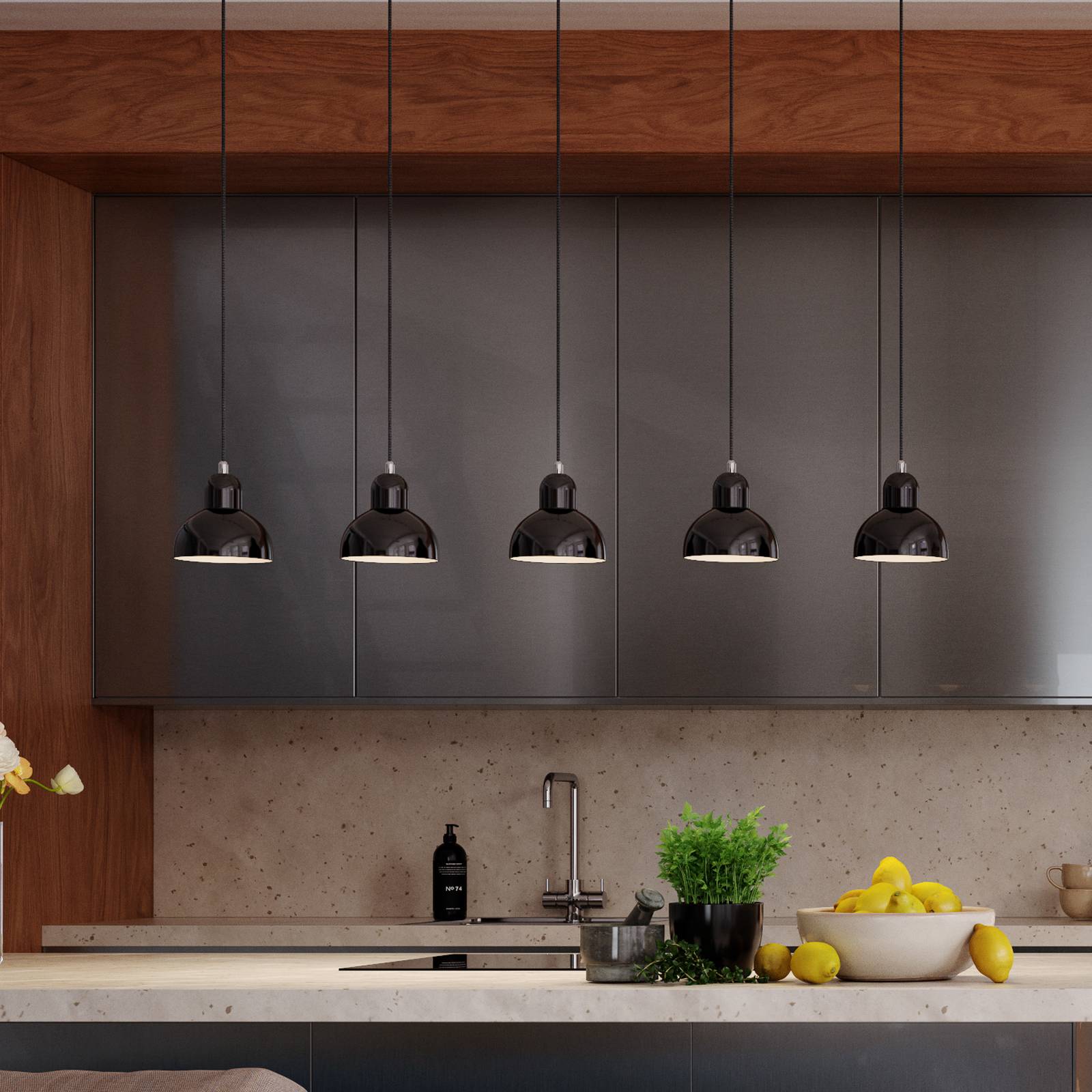 Svítidlo FRITZ HANSEN černá ocel/mosaz pochromovaná