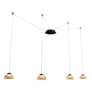 Svítidlo Fabas Luce černá/jantarová kov/sklo foukané