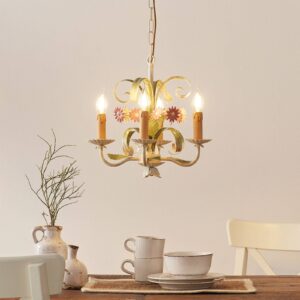 Svítidlo Ferro Luce krémová/zelená/červená železo