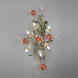 Svítidlo Ferro Luce krémová/zelená/červená kov