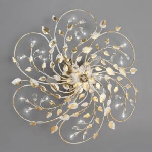 Svítidlo Ferro Luce bílá/zlatá/čirá kov/křišťál