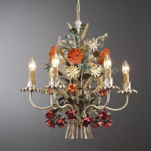 Svítidlo Ferro Luce krémová/červená/oranžová kov