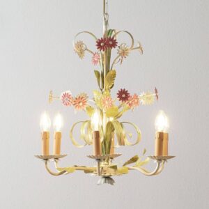 Svítidlo Ferro Luce krémová/zelená/červená železo