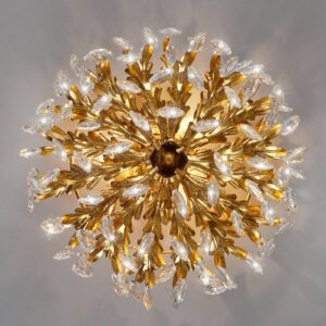Svítidlo Ferro Luce zlatá/čirá kov pozlacený/křišťál