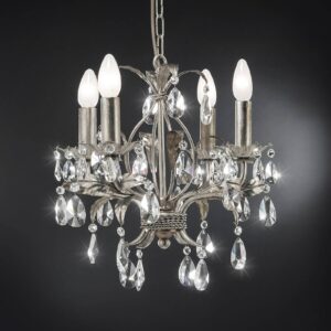 Svítidlo Ferro Luce stříbrná železo/křišťál Asfour