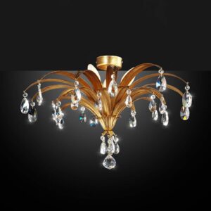 Svítidlo Ferro Luce pozlátko/čirá kov/křišťál Asfour