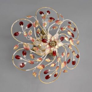 Svítidlo Ferro Luce bílá/zlatá/červená kov/křišťál