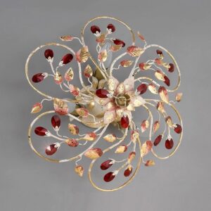 Svítidlo Ferro Luce bílá/zlatá/červená kov/křišťál