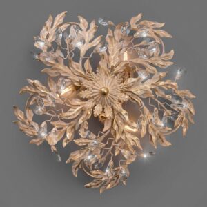 Svítidlo Ferro Luce zlatý/bílý patinovaný železo/křišťál Asfour