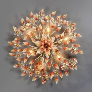 Svítidlo Ferro Luce červený/antický bílý/zlatý/čirý kov/křišťál Asfour