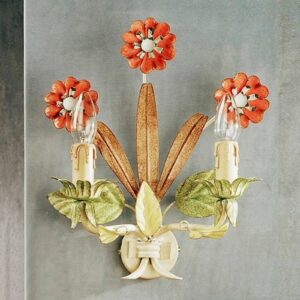 Svítidlo Ferro Luce krémová/zelená/červená kov