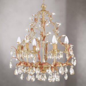 Svítidlo Ferro Luce krémová/zlatá/růžová/čirá kov