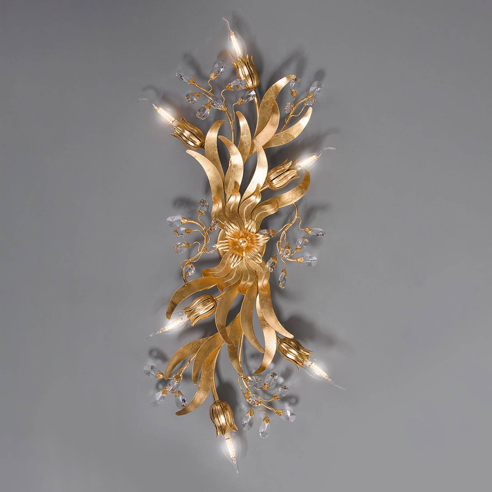 Svítidlo Ferro Luce zlatavá železo/křišťál Asfour