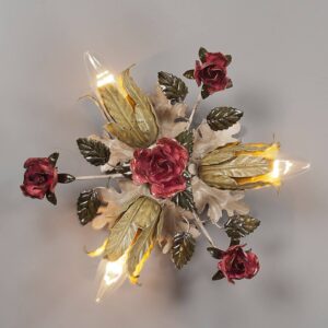 Svítidlo Ferro Luce krémová/červená/zelená kov