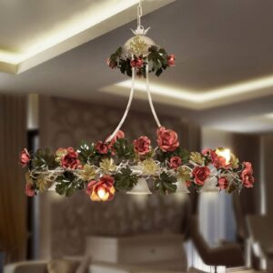 Svítidlo Ferro Luce červená/zelená/antická bílá kov