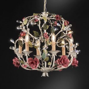 Svítidlo Ferro Luce bílá starobylá/krémová/červená/zelená/čirá kov/křišťál Asfour