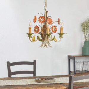 Svítidlo Ferro Luce krémová/zelená/červená kov