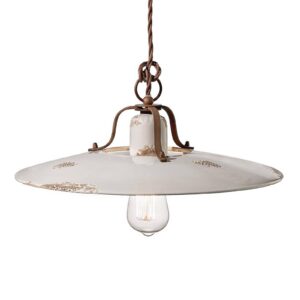 Svítidlo Ferroluce antická bílá/rezavě hnědá keramika/kov