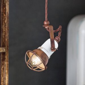 Svítidlo Ferroluce antická bílá/rezavě hnědá keramika/kov