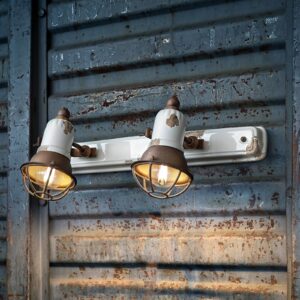 Svítidlo Ferroluce antická bílá/rezavě hnědá keramika/kov