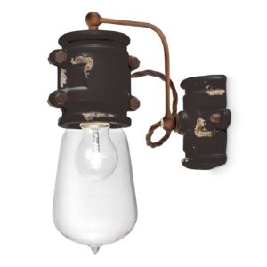 Svítidlo Ferroluce černá/čirá keramika/sklo