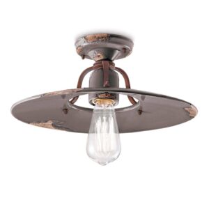 Svítidlo Ferroluce holubí/rezavě hnědá keramika/kov