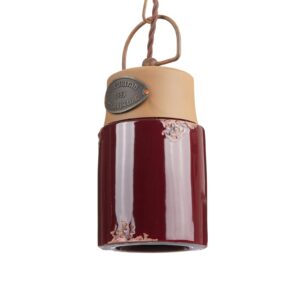 Svítidlo Ferroluce bordó/rezavě hnědá keramika/železo