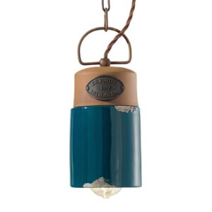 Svítidlo Ferroluce zelená/rezavě hnědá keramika/železo