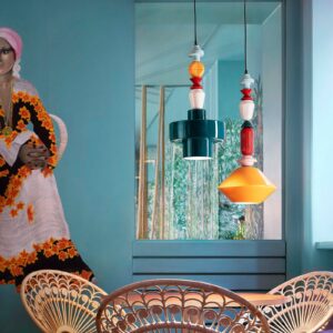 Svítidlo Ferroluce žlutá/multicolour keramika