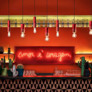 Svítidlo Ferroluce červená keramika