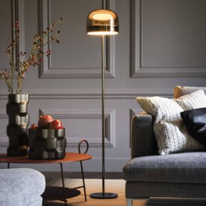 Svítidlo Fontana Arte chrom/průhledná šedá kov/sklo