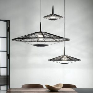 Svítidlo Forestier černý bavlna/kov