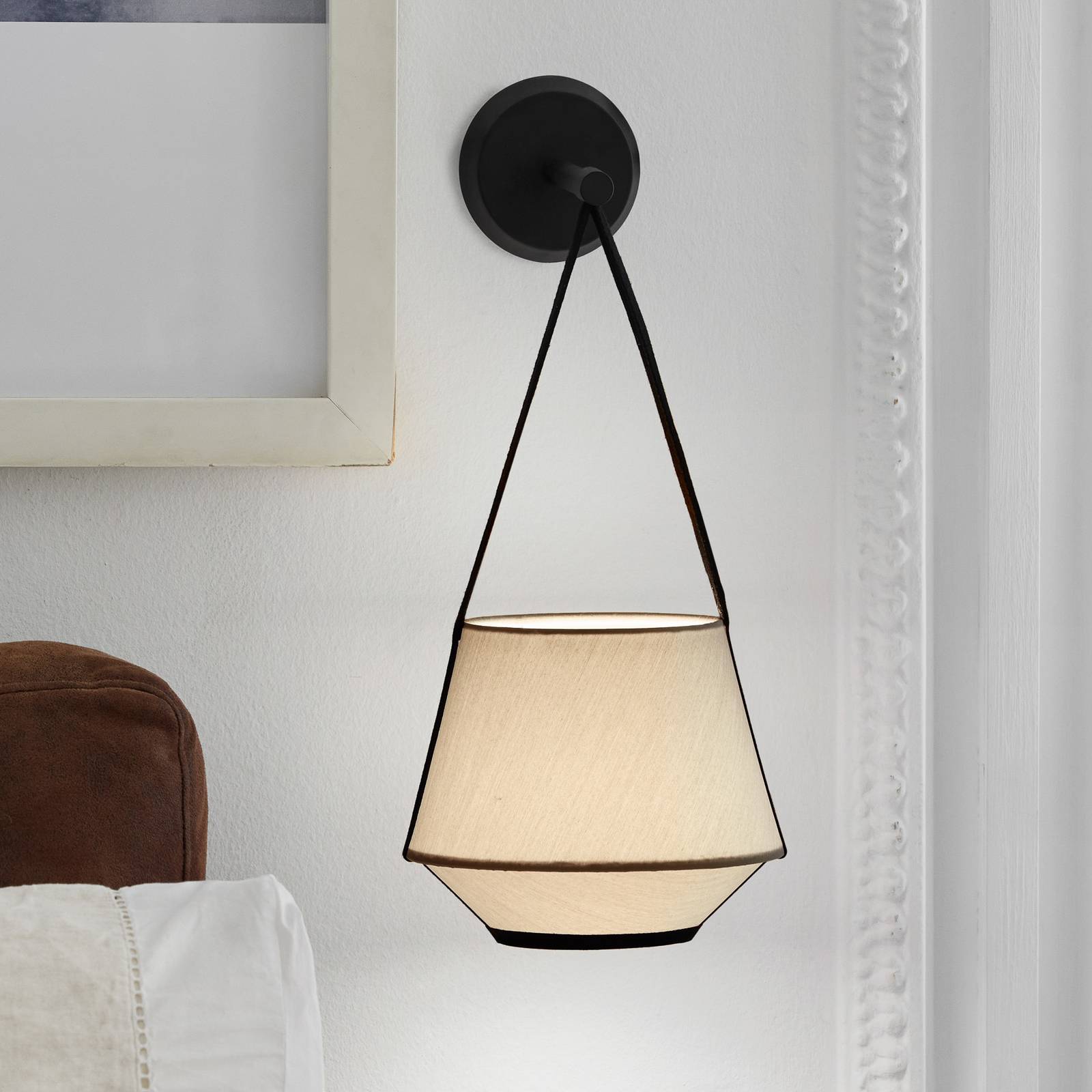 Forestier Carrie XS nástěnné světlo, písková, Obývací pokoj / jídelna, bavlna, kov, textil, E27, 15W, L: 20 cm, K: 47cm - Image 3