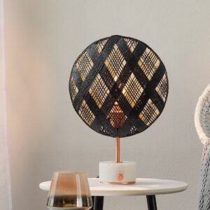 Svítidlo Forestier černá/měď konopí/kov/mramor