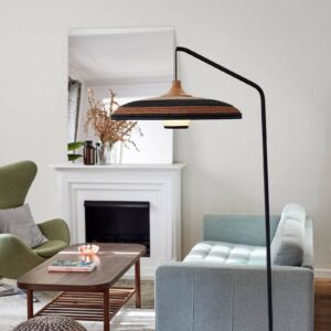 Svítidlo Forestier hnědá/béžová/světlé dřevo abaka/rafie/kov