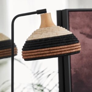 Svítidlo Forestier hnědá/béžová/světlé dřevo abaka/rafie/kov