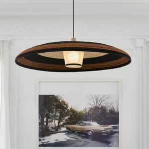 Svítidlo Forestier hnědá/černá/béžová ratan/abacá