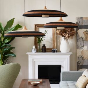 Svítidlo Forestier hnědá/černá/béžová ratan/abacá