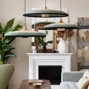 Svítidlo Forestier modrá/béžová ratan/abacá