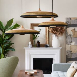 Svítidlo Forestier zelená/hnědá/béžová ratan/abacá