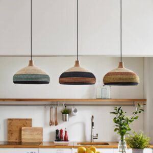 Svítidlo Forestier zelená/hnědá/béžová ratan/abacá